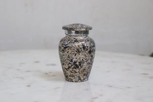 Designer <b>Small</b> Keepsake Cremation <b>Urn</b> <b>for</b> <b>Human</b> <b>Ashes</b> Antique Finished | Mini Metal Sharing Personal Funeral <b>Urn</b> Memorial <b>Urn</b> - Product Image 2