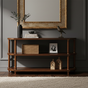 Mesa Consola Moderna de Lujo de Madera con Espejo Estilo Mármol, Tres Cajones, Muebles de Sala de Estar, Precio Económico, Fábrica en Vietnam - Product Image 4