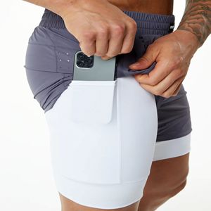 Plus lisse et plus doux 80% Nylon 20% élasthanne moka hommes Compression doublé tissé baggy entraînement court avec poches avant - Product Image 5