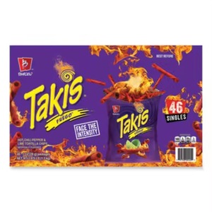 Takis 55g (PACK of 12) - Fuego Flavour - Chilli Pepper and Lime <b>Corn</b> Chips - UK Product - Popular <b>Snack</b> - Party <b>Snack</b> - Product Image 1