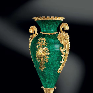 กระถางดอกไม้มาลาไคต์ อัญมณีกึ่งมีค่า ของตกแต่งบ้าน วางบนโต๊ะสำหรับเคาน์เตอร์ครัว สไตล์วินเทจสุดหรู สามารถสั่งทำได้ - Product Image 2