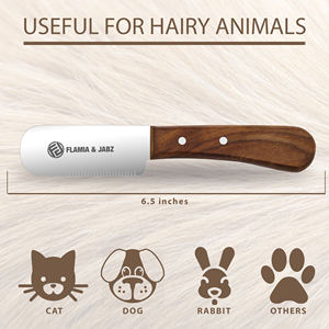 Peines ecológicos de acero inoxidable para mascotas para Terriers, pelado y cardado de perros, herramientas de aseo hechas en madera, Flamia y Jabz, 2017 - Product Image 4