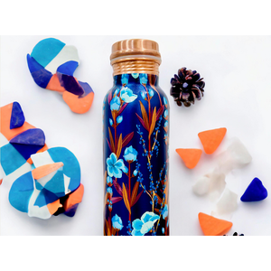 Leak-Proof Ayurvedic Copper Vessel Enamel Printed Water Bottle for Yoga for Plastic Drinkware Use - Product Image 1