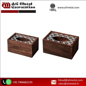 Stylish Round Table Top Accessory Wood <b>Napkin</b> Holder & <b>Dispenser</b> Organize <b>Napkins</b> for Office or Restaurant Use - Product Image 3