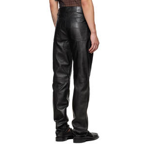 กางเกงหนังสำหรับผู้ชายทรงสลิมฟิตแบบลำลองมีกระดุมต่ำดีไซน์น้ำหนักเบาราคาสมเหตุสมผล - Product Image 3