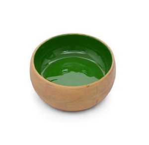 Bol de service en bois imprimé vert élégant Style moderne classique Cuisine Vaisselle de table Acheteur d'aliments commerciaux - Product Image 1