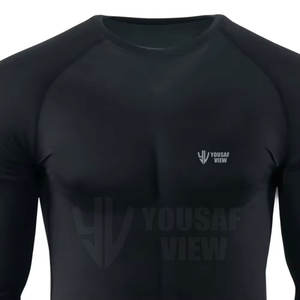 Superventas Hombres Rash Guard Spandex Poliéster Hecho Mens Workout Rash Guard Para la venta - Product Image 4