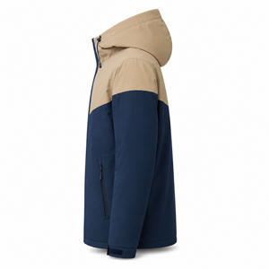 windbreaker jacket hooded polyester spandex water resistant navy beige men outdoor custom wholesale supplier bulk shell zip rain - Product Image 5