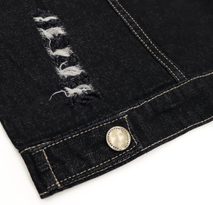 Chaleco personalizado de alta calidad para hombre, transpirable, negro, vaquero, OEM, bolsillos, estilo informal, algodón, sin mangas, nuevo chaleco vaquero para niños - Product Image 3