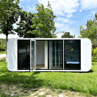 Maison conteneur de luxe fabriquée, extensible, confortable, moderne et respirante, type Apple Cabin, 2 chambres, cuisine, pour usage hôtelier et en villa