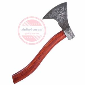 Hachas de Damasco de alta calidad con mango de madera hecho a mano, hacha de acero para exteriores al por mayor - Product Image 2