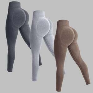 Leggings de sport pour femmes Pantalon de yoga taille haute sans couture Compression Fit Tummy Control Soft Breathable - Product Image 3