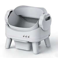 Litière pour chat automatique et autonettoyante, design ouvert tendance, en plastique, 74L+15L, avec capteurs de sécurité et contrôle par application