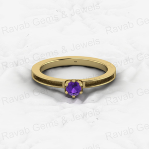 925 argent Sterling massif 4mm améthyste Semi-montage blanc réglage bande anneau lait maternel souvenir résine bijoux résultats composants - Product Image 1