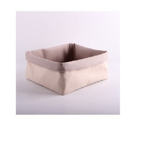 Panier à provisions en bambou pur coton, vente chaude, panier à fruits bon prix, en coton et en lin, nouveaux paniers de rangement simples pour aliments de bureau - Product Image 6