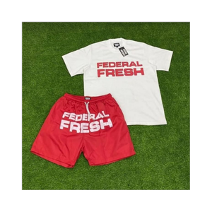 Conjunto de camisa de pantalones cortos transpirables de primera calidad Conjunto de pantalones cortos de verano 2025 con estilo para hombres Conjuntos de camisetas de algodón con estampado 3D personalizado - Product Image 1