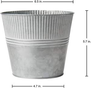 Seau de jardinière en métal galvanisé à la mode pour la maison Pot de fleur et jardinières à la main à usage décoratif intérieur extérieur - Product Image 3