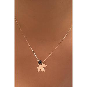Collier Chic en Argent Sterling 925 Azuris avec Cristal et Motif Feuille, Collection Élégante Fabriquée en Turquie - Product Image 1