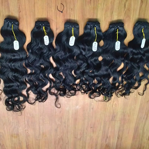 12A เกรดผมคลื่นธรรมชาติ Weaving.100 % ที่ยังไม่ได้พื้นผิวธรรมชาติที่มีคุณภาพดีคลื่นเรียบผม Wafiing - Product Image 1