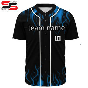 เสื้อเบสบอลทีมที่กำหนดเองพิมพ์ซับลิเมชัน100% โพลีเอสเตอร์ - Product Image 3