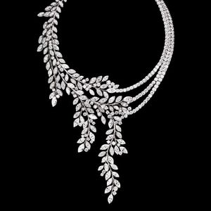 ที่กําหนดเองหัวใจรอบมาร์คีส์แพร์ตัดD VVS Moissanite 925 เงินสเตอร์ลิงสร้อยคอแต่งงานเทนนิสสําหรับเจ้าสาว - Product Image 3