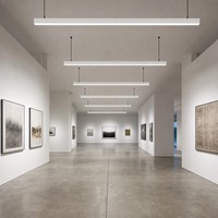 Lampe suspendue linéaire LED en aluminium de 1200 mm pour exposition en galerie d'art, lumière de plafond dimmable 4000K