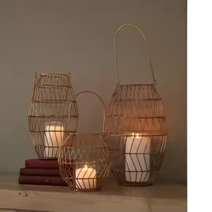 Ensemble de lanternes en métal design luxueux et attrayant, écologiques, modernes, en fer et en verre, pour la décoration de la maison, Noël, Pâques - Product Image 2