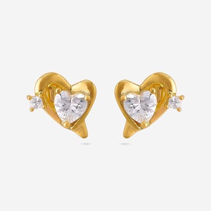92.5 <b>Silver</b> <b>Stud</b> <b>Earrings</b> Heart Shaped 191575 for Gift - Product Image 1