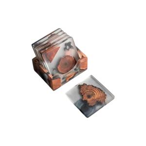 Juego de posavasos de madera personalizado Logotipo grabado con láser Esteras para tazas de té y café Proveedor OEM de Vietnam - Product Image 1