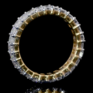 Bracelet d'éternité pour femme incolore 2x4mm Radiant Cut Lab Grown Diamond Ring Matching Band Gold - Product Image 4