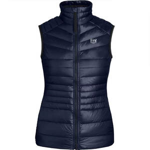 Moda mujer alta calidad invierno chaleco acolchado patrón personalizado estilo Streetwear tejido cálido cremallera con bolsillos - Product Image 1