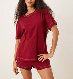 Article de vente chaud T-shirt surdimensionné 2 pièces et ensemble court pour femmes vêtements décontractés d'été ensemble de haute qualité pour les femmes - Product Image 4