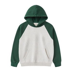 เสื้อฮู้ดแขนยาวแบบสวมหัวของผู้ชายเสื้อสเวตเตอร์แบบสวมหัวผ้าคอตตอน100% ฤดูใบไม้ร่วงมีกระเป๋าสีตัดกัน - Product Image 3