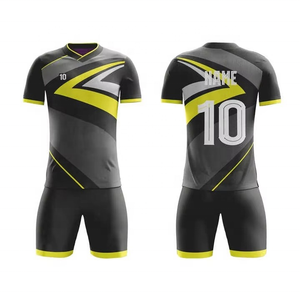 เสื้อเจอร์ซีย์ทีมฟุตบอล unisex ผู้ใหญ่เสื้อทีมฟุตบอลแบบแข็งระบายอากาศคอกลม220g วัสดุโพลีเอสเตอร์ด้านหน้า - Product Image 5