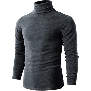 Suéteres de poliéster ajustados de alta calidad para hombre, novedad de invierno, prendas de punto con cuello redondo, patrón transpirable, suéter de poliéster de Color liso - Product Image 3