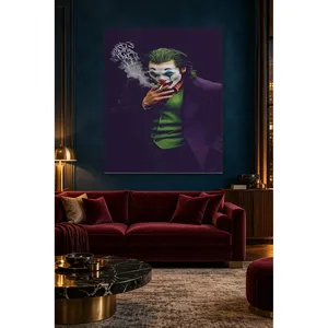 Impression sur toile de Fida Joker fumant dans un costume violet - Product Image 3