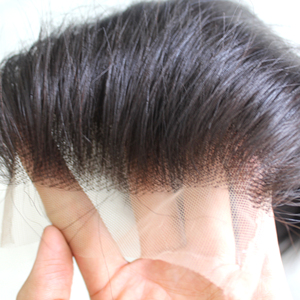 100% naturel pour dentelle fermeture Remy cheveux 4x4 attaché à la main Transparent vague profonde droite 5x5 vietnamien cheveux humains perruques frontales - Product Image 4