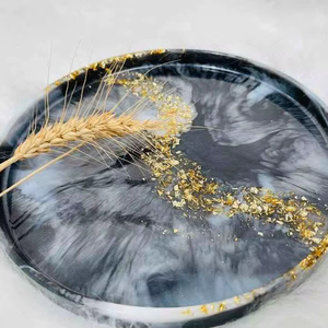 Plato Redondo de Resina para Servir, Plato Duradero, Perfecto para Regalar o Decorar Interiores - Product Image 1