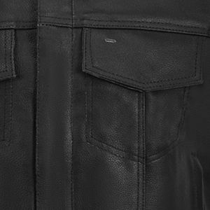 Gilet de motard d'été pour hommes sans manches réversible en cuir véritable toile coupe-vent respirant léger vêtements d'extérieur - Product Image 6