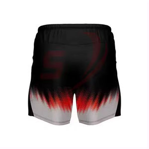 กางเกงขาสั้นตาข่ายสำหรับผู้ชายชุดบาสเก็ตบอลตาข่ายระบายอากาศมีกระเป๋ามีซิปพิมพ์ลาย - Product Image 2