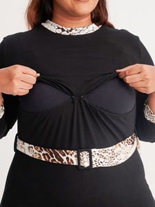 Vestido Maxi de lactancia con cremallera de nuevo estilo líder para mujeres embarazadas Bodycon maternidad mamás mejor precio de mercado tela Modal larga - Product Image 2