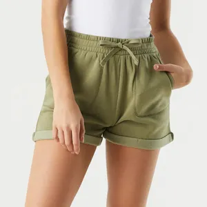 Pantalones cortos informales de algodón para mujer, Shorts con bolsillos, color verde oscuro, gran oferta, para verano