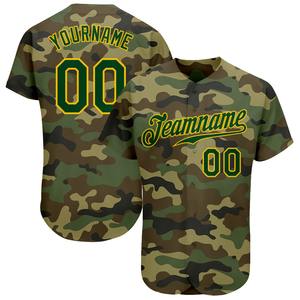 Camiseta de béisbol Ommiz Industry Authentic Sportswear Custom Camo Green-Gold Authentic Salute To Service - Product Image 1