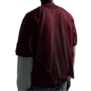 Camiseta Deportiva Personalizada para Hombre, Estilo Holgado, Malla Transpirable, Ligera, de Secado Rápido, con Logotipo Personalizado, OEM - Product Image 4