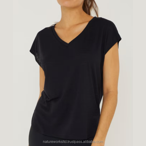 100% coton biologique 160 GSM conception personnalisée t-shirt de haute qualité femmes imprimé uni à manches courtes t-shirt surdimensionné prix - Product Image 5