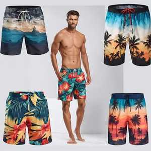 Bañador de secado rápido para hombre, shorts de satén a la moda, con patrón sólido para ropa de playa formal, modelos de traje de baño al por mayor OEM - Product Image 6