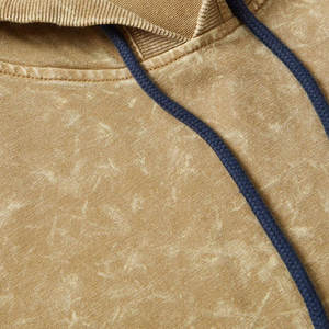 Mode Acid Wash Hommes Hoodies Design Distressed Oversize Drop Shoulder Blank Cotton Blend Pocket Street Hoodie - Product Image 2