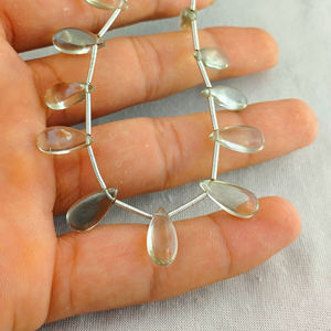 Smooth Pear Shape Loos Beaded Strand Natural Green Amethyst Gemstone 8Inch Long Beaded Strand for Making Beaded Jewelries <b>Charms</b> - Product Image 6