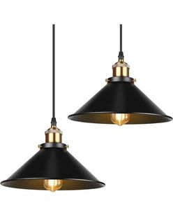 Lámpara Colgante Moderna de Hierro Negro, Altura Ajustable, Cuidado de la Vista, Regulable, E27, Alto CRI 85, 1200 Lúmenes, 2700K, Fácil Instalación en Techo, Hecha a Mano - Product Image 1