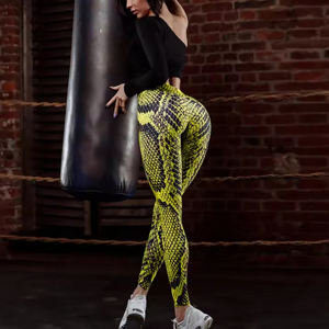2024 mallas de Yoga para mujer 90% nailon 10% Spandex Animal serpiente estampado Tie Dye sublimación elegante gimnasio Fitness Pantalones - Product Image 2